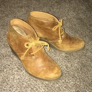 Sperry Topsider Leather Wedge Harlow Booties